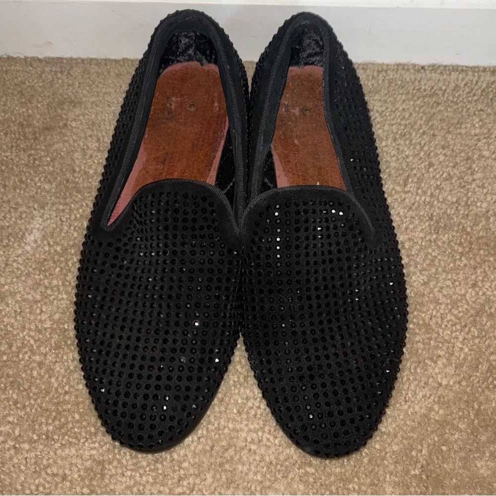 4 for $20 item Black caviarr Steve Madden Rhinestone slip ons bundle